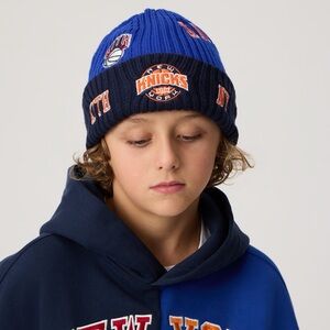 Kith Kids for the New York Knicks Knit Beanie Royal Blue Merino Wool Hat Logos